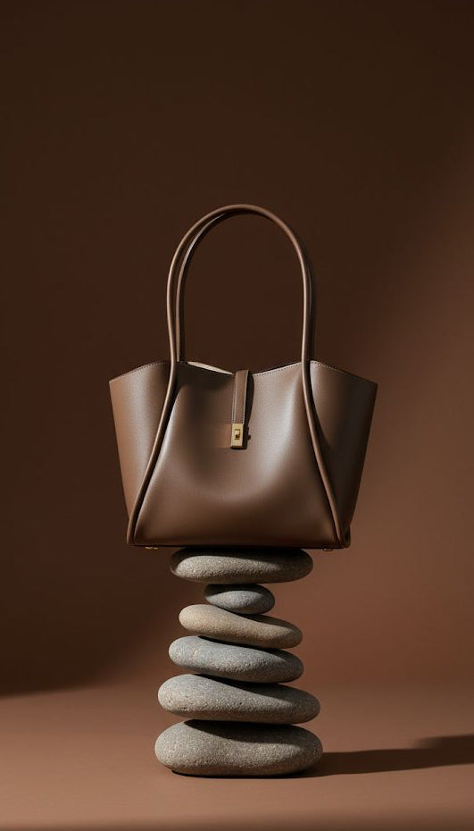 Minimalist Top-Handle Bag-brown