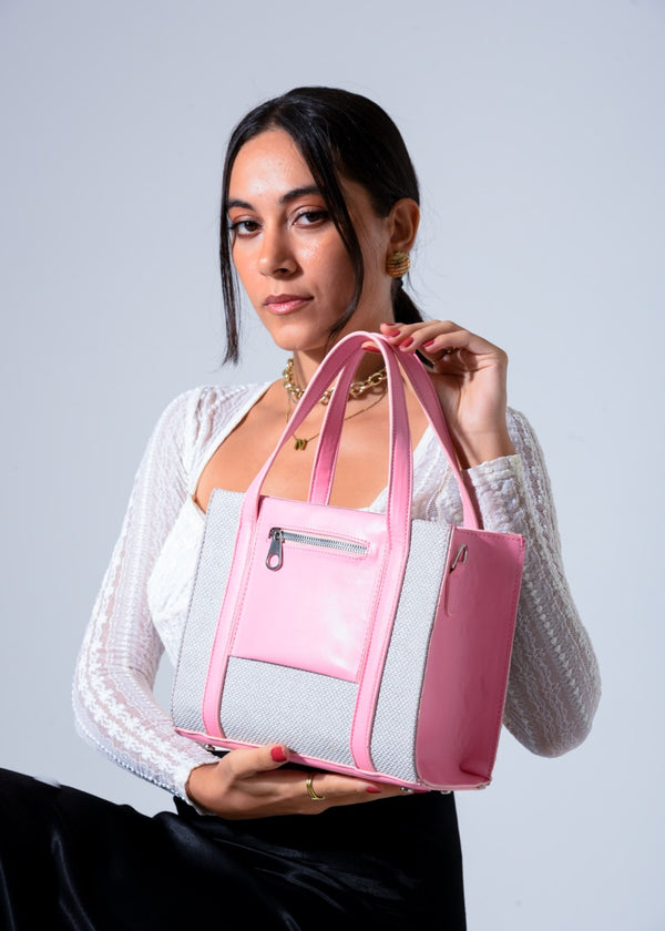 Mini Tote with Front Pocket - PINK