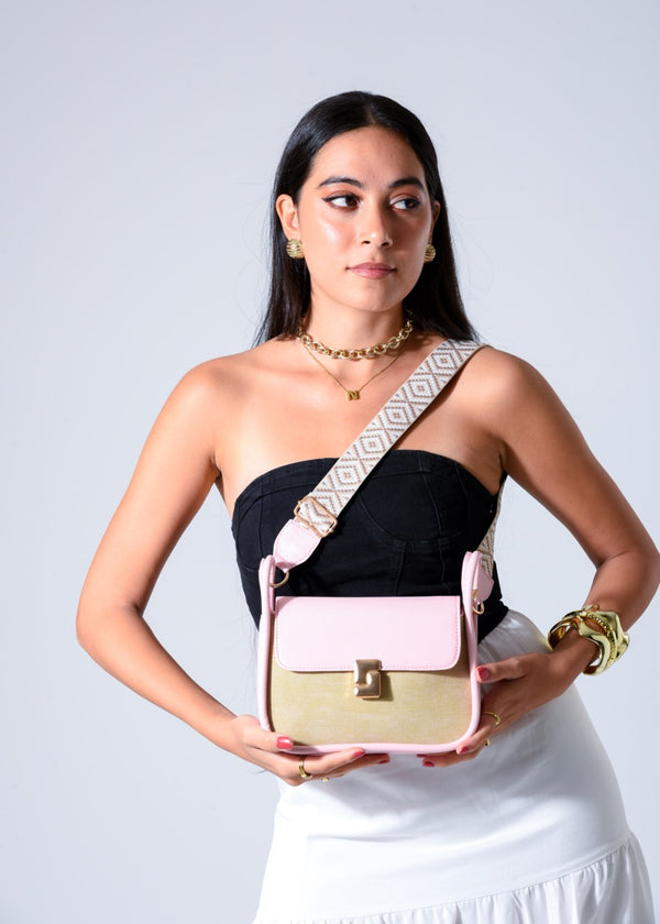 Two-Tone Crossbody Bag - PINK