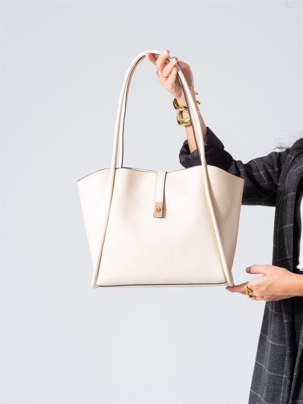 Minimalist Top-Handle Bag-beige